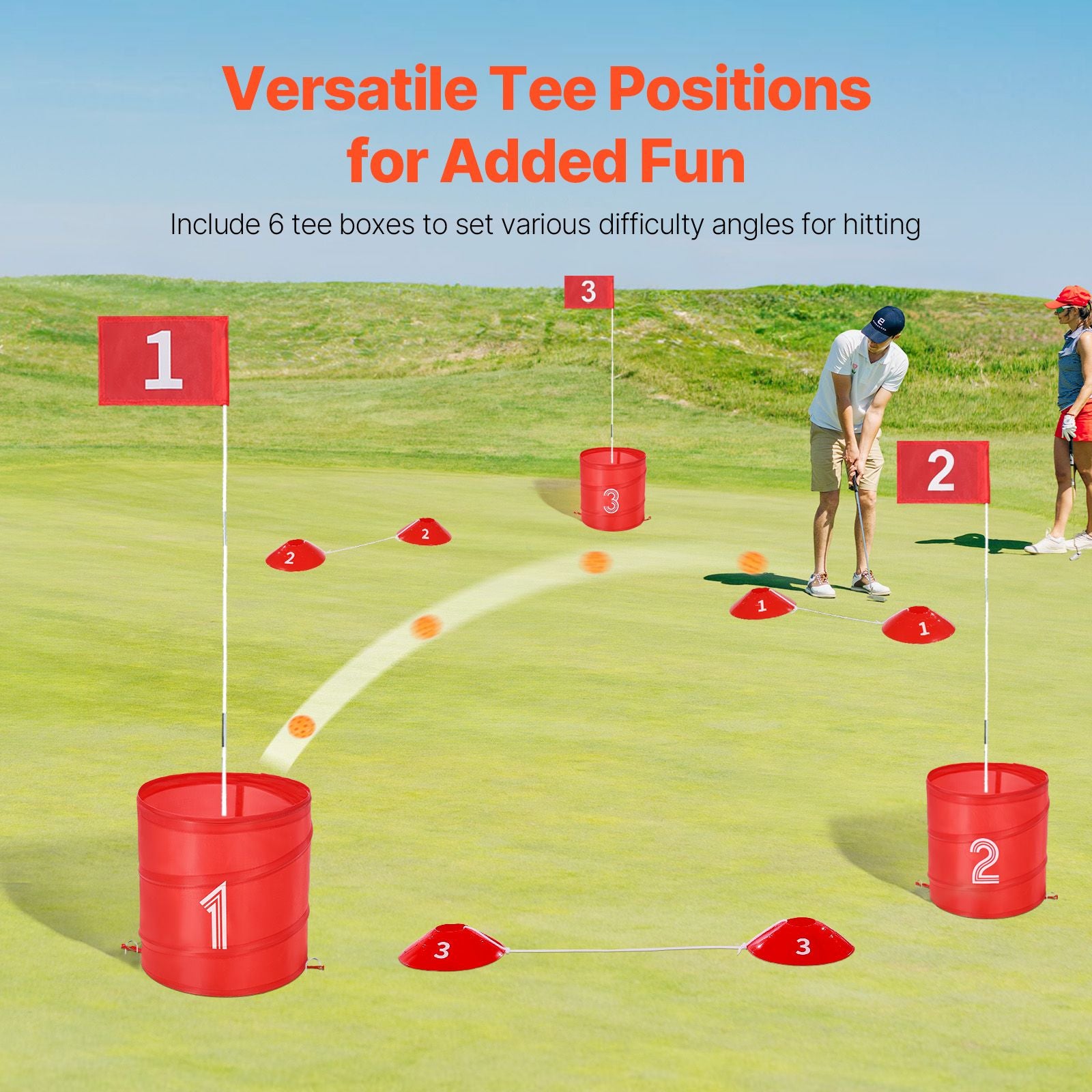 Backyard Golf Game 6 Hole Outdoor Chipping Game Set Family Lawn Fun