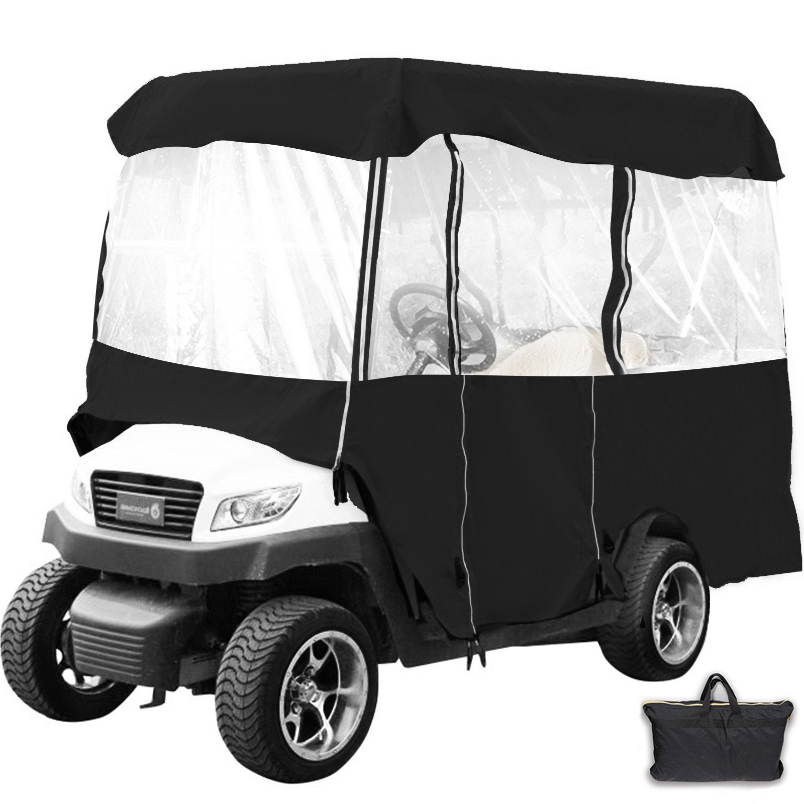 4 Passenger Golf Cart Cover Driving Enclosure Waterproof Roll-up Door