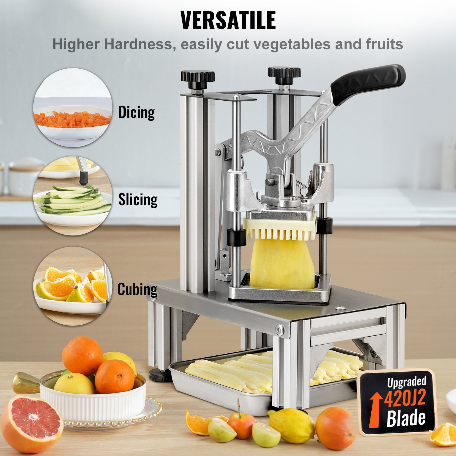 Commercial Vegetable Dicer Vegetable Chopper 4 Blades French Fry Cutter