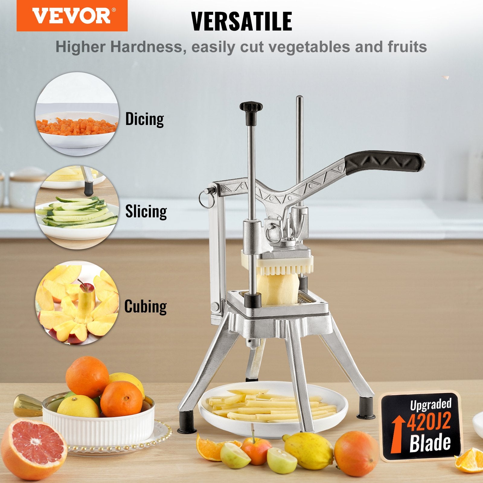 Commercial Chopper Commercial Vegetable Chopper with 4 Blades Fruits Dicer