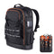65 Pocket Tool Backpack Heavy Duty Work Bag Laptop Compartment Black