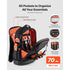 65 Pocket Tool Backpack Heavy Duty Work Bag Laptop Compartment Black