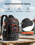 Tool Backpack, 65 Pockets, Heavy-duty Tools Storage Organizer Work Bags with Laptop Compartment & Molded Base, Electrician Jobsite Backpack for Electrician, Repairman, and HVAC Techs