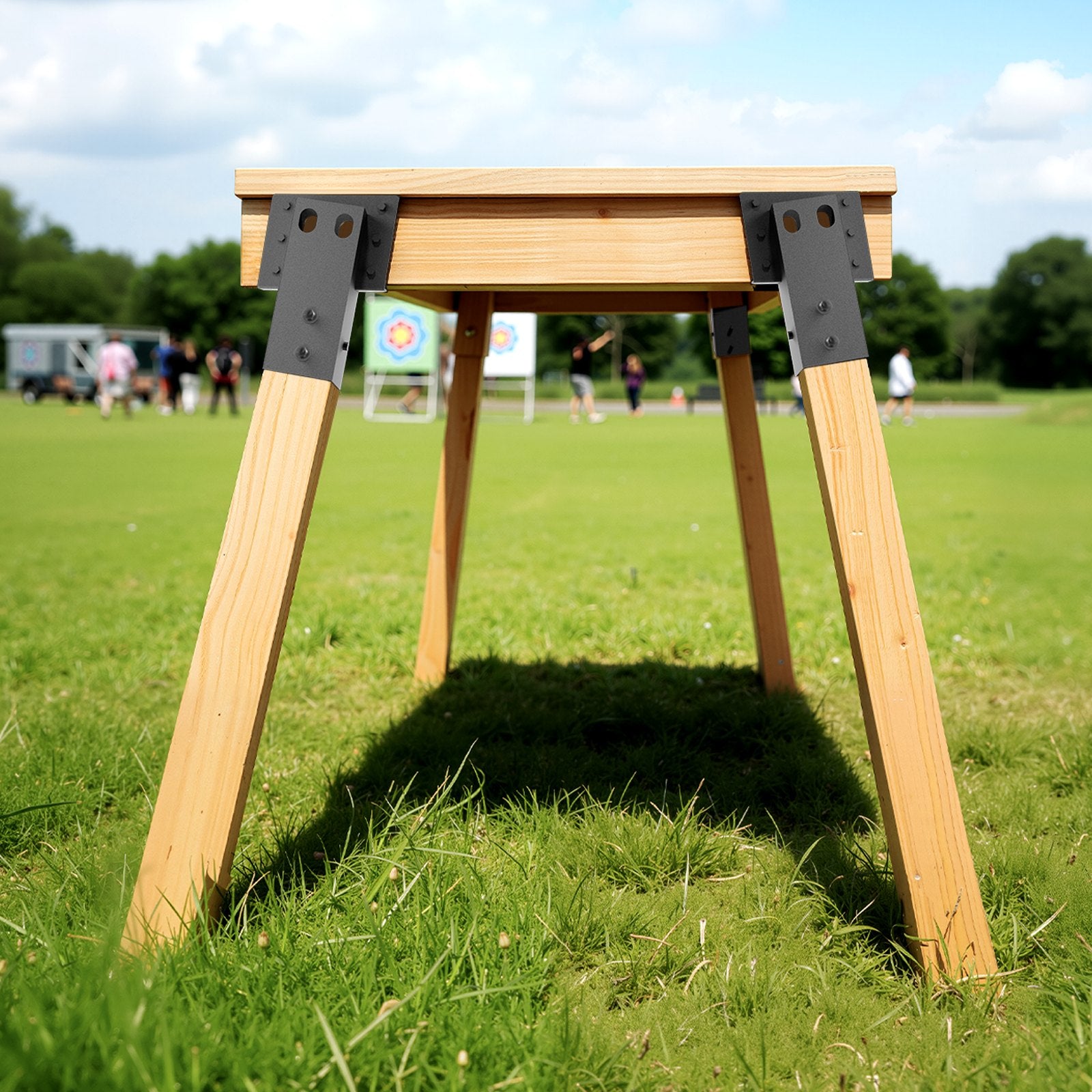 Deer Blind Brackets, Outdoor 3.6x3.6 Platform Bracket, Fit 3.5x3.5 In / 88.9x88.9 mm Lumber, 2204lbs/1000kg Capacity Steel Elevator Brackets for Deer Stand, Hunting Blinds, Shooting Shack, 8 Pcs