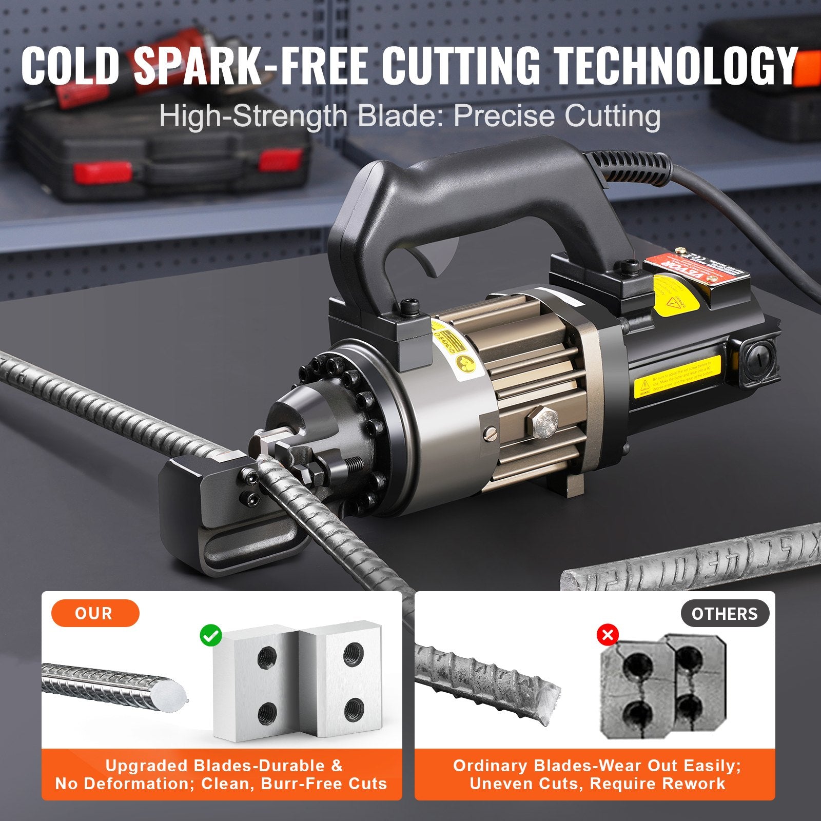 Electric Hydraulic Rebar Cutter, 1000W Portable Rebar Cutter, Cutting up to 5/8 Inch (4-16mm) #5 Rebar within 2 Seconds, High Power Steel Rebar Cutter with Oil Can Rich Accessories,Black RC-16