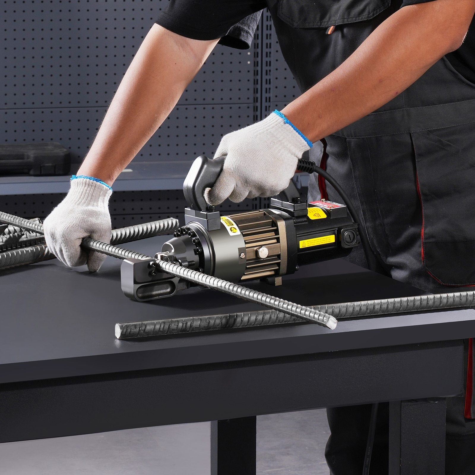 Electric Hydraulic Rebar Cutter, 1000W Portable Rebar Cutter, Cutting up to 5/8 Inch (4-16mm) #5 Rebar within 2 Seconds, High Power Steel Rebar Cutter with Oil Can Rich Accessories,Black RC-16