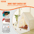 Kids Play Tent, Kids Tent for Kids 1-5 Years Old, Toddler Tent with Mat and Tent Lamp, Tent for Kids with Windows for Indoor and Outdoor, Yurt Tent for Boys and Girls, Beige