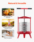 3.69 Gal/14L Fruit Wine Press, Stainless Steel Basket with Cross-beam and Triangular Structure, Manual Juice Maker, Cider Apple Grape Tincture Making Press with T-Handle for Kitchen Home