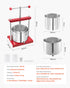 Fruit Wine Press Manual Press for Wine Making 1.6 Gal/6L Stainless Steel