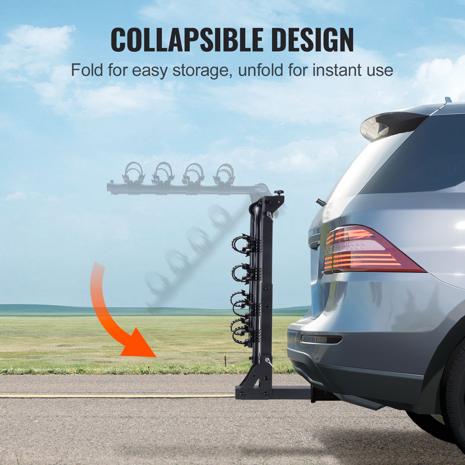 4 Bike Rack Hitch Mount Folding Swing Down Bicycle Carrier Car Truck SUV 150 lbs