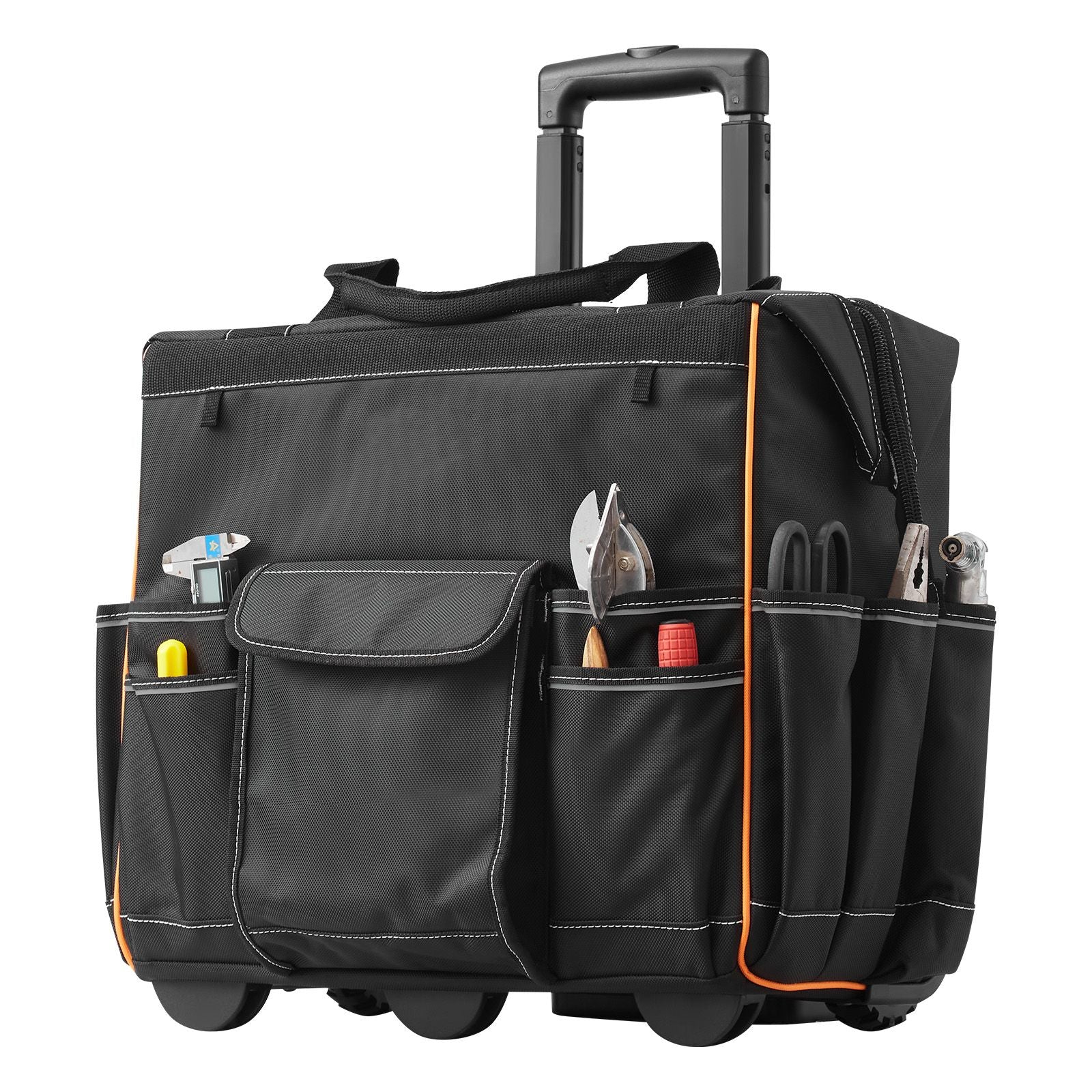 Rolling Tool Bag with Wheels 25 Pockets 110lbs Heavy Duty Organizer