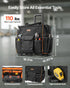 Rolling Tool Bag, 110 lbs Load Capacity, 25 Pockets Heavy Duty Roller Tool Bag with Adjustable Telescoping Handle & Stable Base, Toolbag Organizers with Wheels for Electrician, Construction
