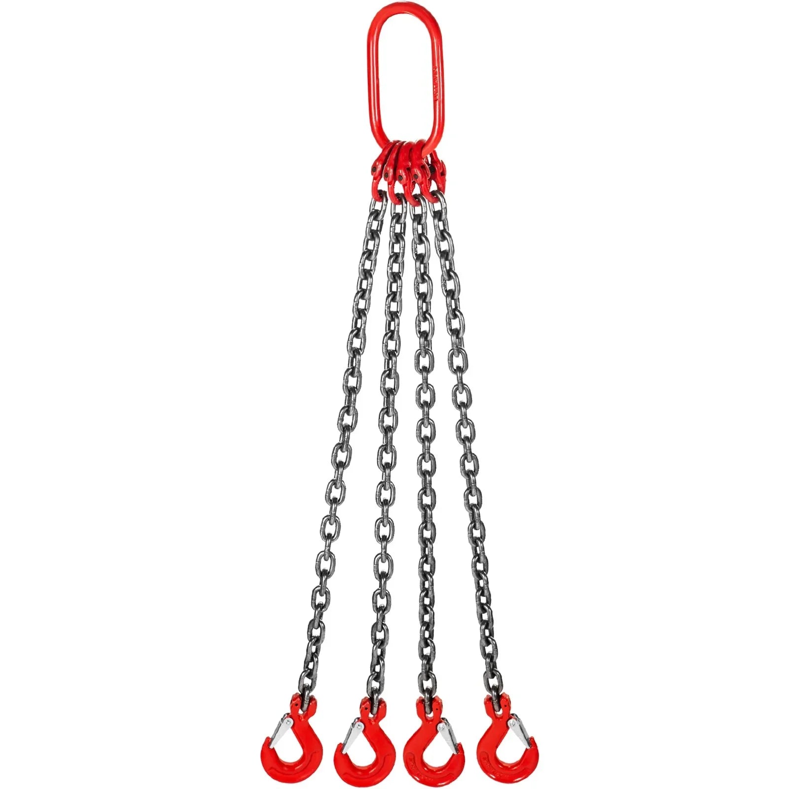 Chain Sling, 8 mm x 1m Lifting Chains with Hooks, G80 Engine Chain Hoist Lifts, 5 Ton Load Capacity Lifting Sling Chains for Engine Hoist, Engine Lift Chain with 4 Leg Grab Hooks Heavy Duty