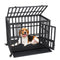 Heavy Duty Dog Crate 38 in Metal Dog Kennel with Wheels and Removable Tray