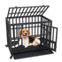 Heavy Duty Dog Crate 38 in Metal Dog Kennel with Wheels and Removable Tray