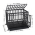 Heavy Duty Dog Crate 38 in Metal Dog Kennel with Wheels and Removable Tray