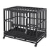 VEVOR Heavy Duty Dog Crate 38 in Metal Dog Kennel with Wheels and Removable Tray