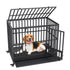 47 Inch Heavy Duty Dog Crate, Indestructible Dog Crate, 3-Door Heavy Duty Dog Kennel for Medium to Large Dogs with Lockable Wheels and Removable Tray, High Anxiety Dog Crate for Indoor & Outdoor