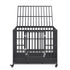 47 Inch Heavy Duty Dog Crate, Indestructible Dog Crate, 3-Door Heavy Duty Dog Kennel for Medium to Large Dogs with Lockable Wheels and Removable Tray, High Anxiety Dog Crate for Indoor & Outdoor