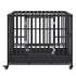 47 Inch Heavy Duty Dog Crate, Indestructible Dog Crate, 3-Door Heavy Duty Dog Kennel for Medium to Large Dogs with Lockable Wheels and Removable Tray, High Anxiety Dog Crate for Indoor & Outdoor