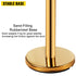 Stanchion Post Barriers 6-Set Line Dividers, Stainless Steel Stanchions with 6.6 Red Retractable Belts, Stanchions with One Sign Frame, 34.6 Queue Safety Stanchions (Gold)