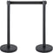 Crowd Control Stanchion, Set of 6 Pieces Stanchion Set, Stanchion Set with 6.6 ft/2 m Black Retractable Belt, Black Crowd Control Barrier with Concrete and Metal Base – Easy Connect Assembly