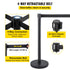 Crowd Control Stanchion, Set of 6 Pieces Stanchion Set, Stanchion Set with 6.6 ft/2 m Black Retractable Belt, Black Crowd Control Barrier with Concrete and Metal Base – Easy Connect Assembly