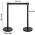 Crowd Control Stanchion, Set of 6 Pieces Stanchion Set, Stanchion Set with 6.6 ft/2 m Black Retractable Belt, Black Crowd Control Barrier with Concrete and Metal Base – Easy Connect Assembly