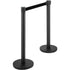 Crowd Control Stanchion, Set of 6 Pieces Stanchion Set, Stanchion Set with 6.6 ft/2 m Black Retractable Belt, Black Crowd Control Barrier with Concrete and Metal Base – Easy Connect Assembly