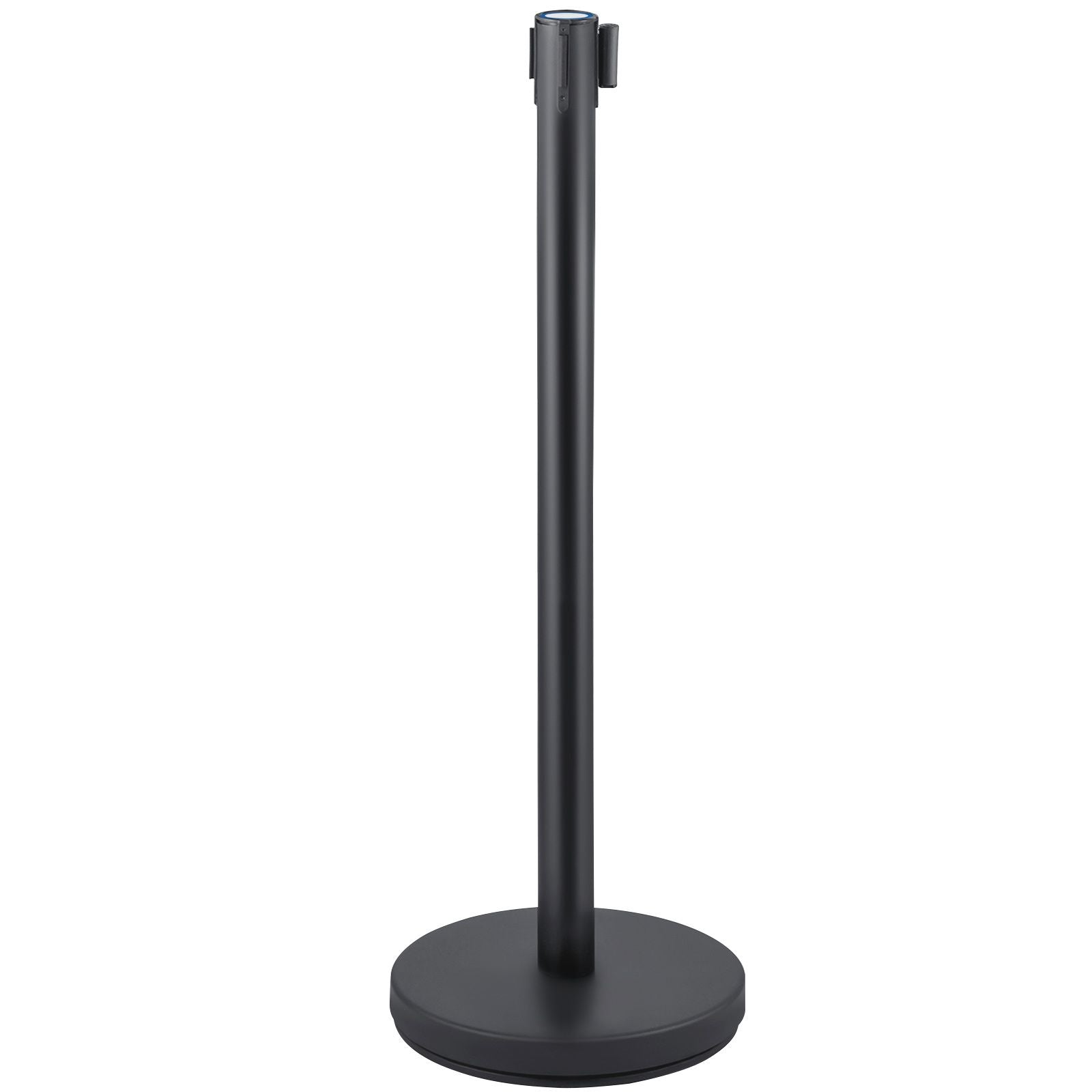 Crowd Control Stanchion, Set of 6 Pieces Stanchion Set, Stanchion Set with 6.6 ft/2 m Red Retractable Belt, Crowd Control Barrier with Rubber Base – Easy Connect Assembly for Crowd Control (Black)