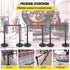 Crowd Control Stanchion, Set of 6 Pieces Stanchion Set, Stanchion Set with 6.6 ft/2 m Red Retractable Belt, Crowd Control Barrier with Rubber Base – Easy Connect Assembly for Crowd Control (Black)
