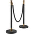Crowd Control Stanchion, Set of 6 Pieces Stanchion Set, Stanchion Set with 5 ft/1.5 m Black Velvet Rope, Black Crowd Control Barrier with Sturdy Concrete and Metal Base – Easy Connect Assembly
