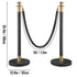 Crowd Control Stanchion, Set of 6 Pieces Stanchion Set, Stanchion Set with 5 ft/1.5 m Black Velvet Rope, Black Crowd Control Barrier with Sturdy Concrete and Metal Base – Easy Connect Assembly