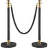 Crowd Control Stanchion, Set of 6 Pieces Stanchion Set, Stanchion Set with 5 ft/1.5 m Black Velvet Rope, Black Crowd Control Barrier with Sturdy Concrete and Metal Base – Easy Connect Assembly