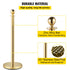 4PCS Gold Stanchion Posts Queue, 38 Inch Red Velvet Rope, Crowd Control Barriers Queue Line Rope, Barriers for Party Supplies