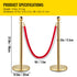 4PCS Gold Stanchion Posts Queue, 38 Inch Red Velvet Rope, Crowd Control Barriers Queue Line Rope, Barriers for Party Supplies