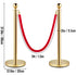 4PCS Gold Stanchion Posts Queue, 38 Inch Red Velvet Rope, Crowd Control Barriers Queue Line Rope, Barriers for Party Supplies