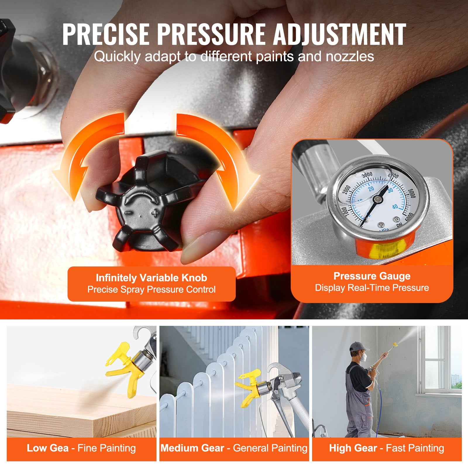 Cart Airless Paint Sprayer Diaphragm Paint Airless Sprayer 1700W Electric