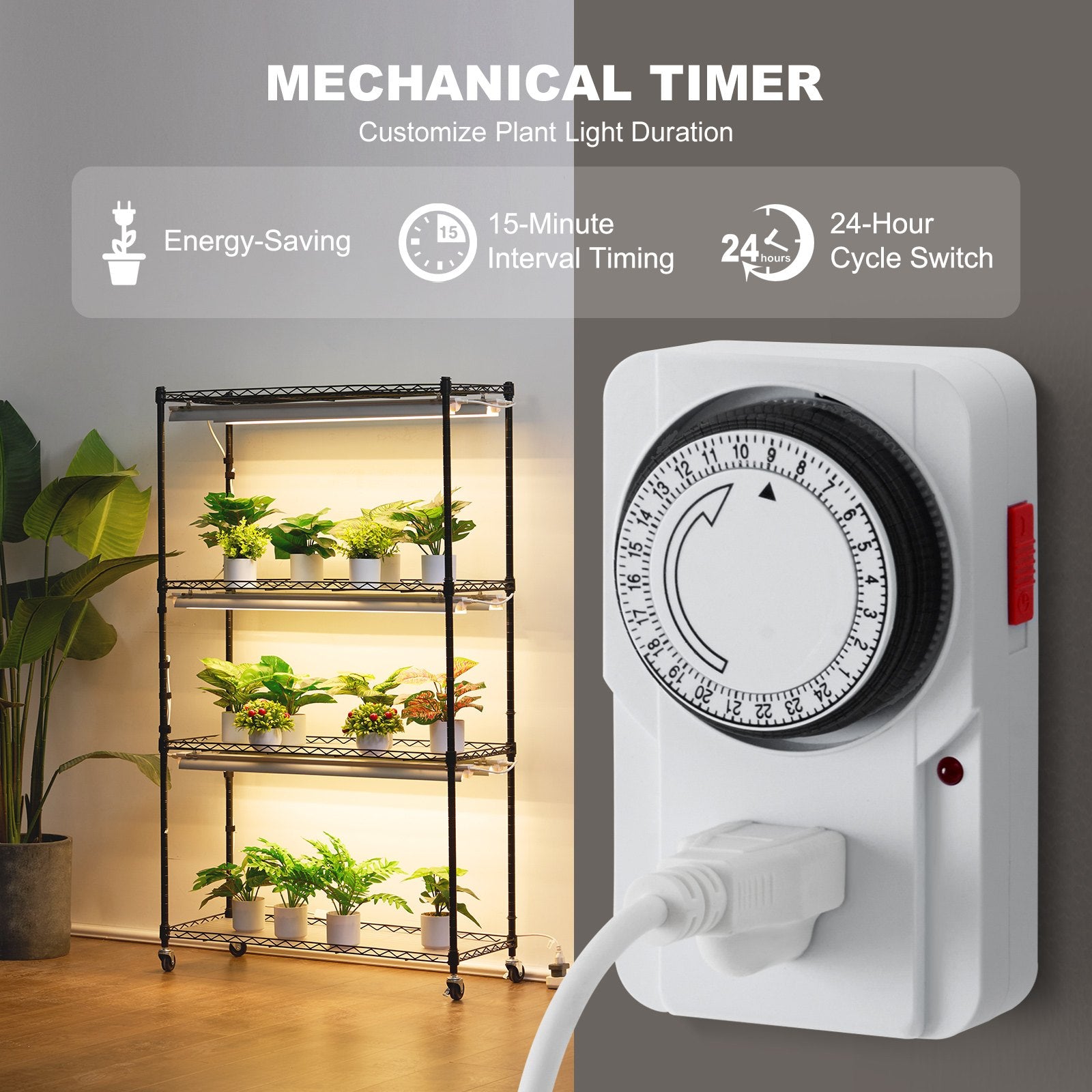 Plant Stand with Grow Lights 4 Tiers 180W 150 cm Tall Plant Grow Shelf