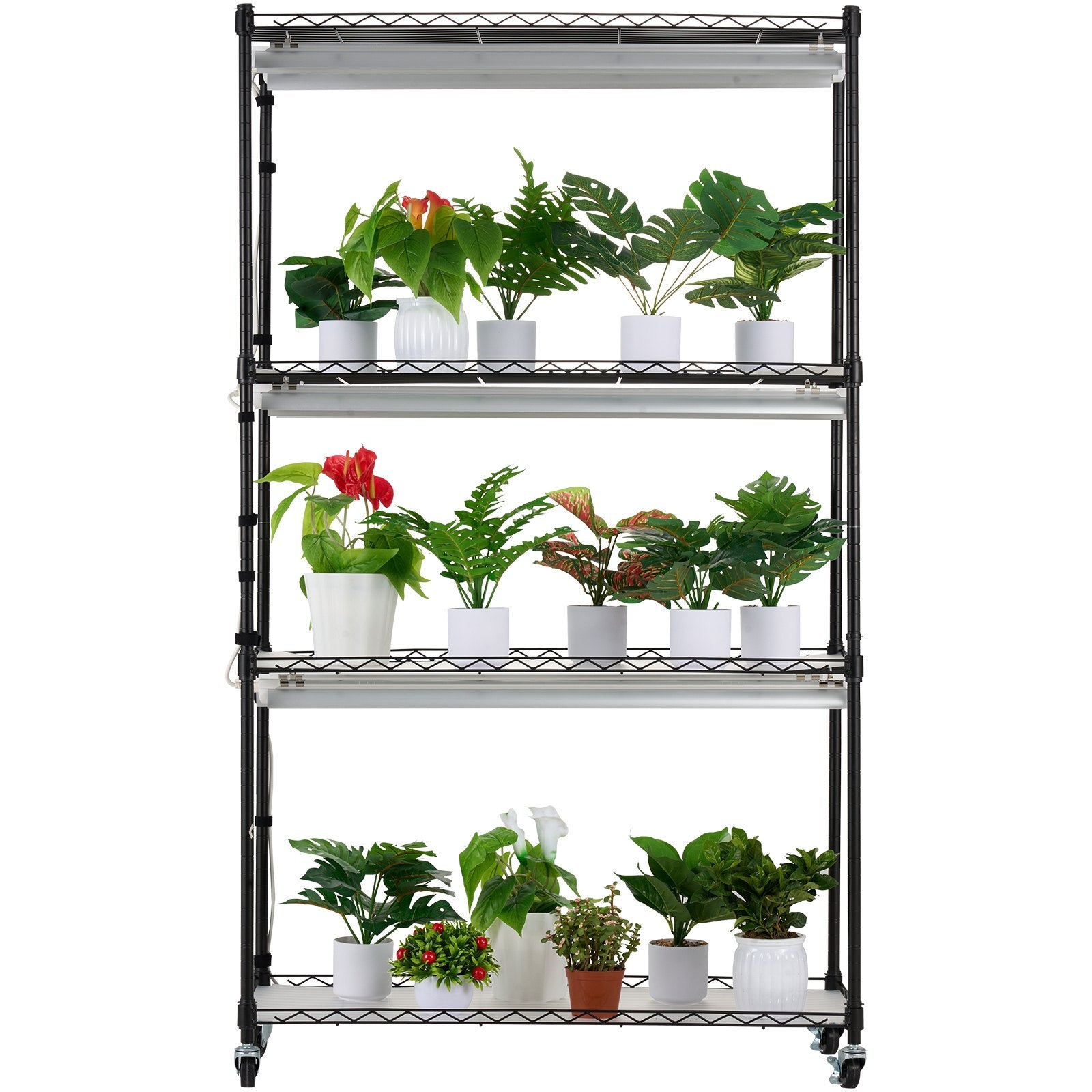 Plant Stand with Grow Lights 4 Tiers 180W 150 cm Tall Plant Grow Shelf