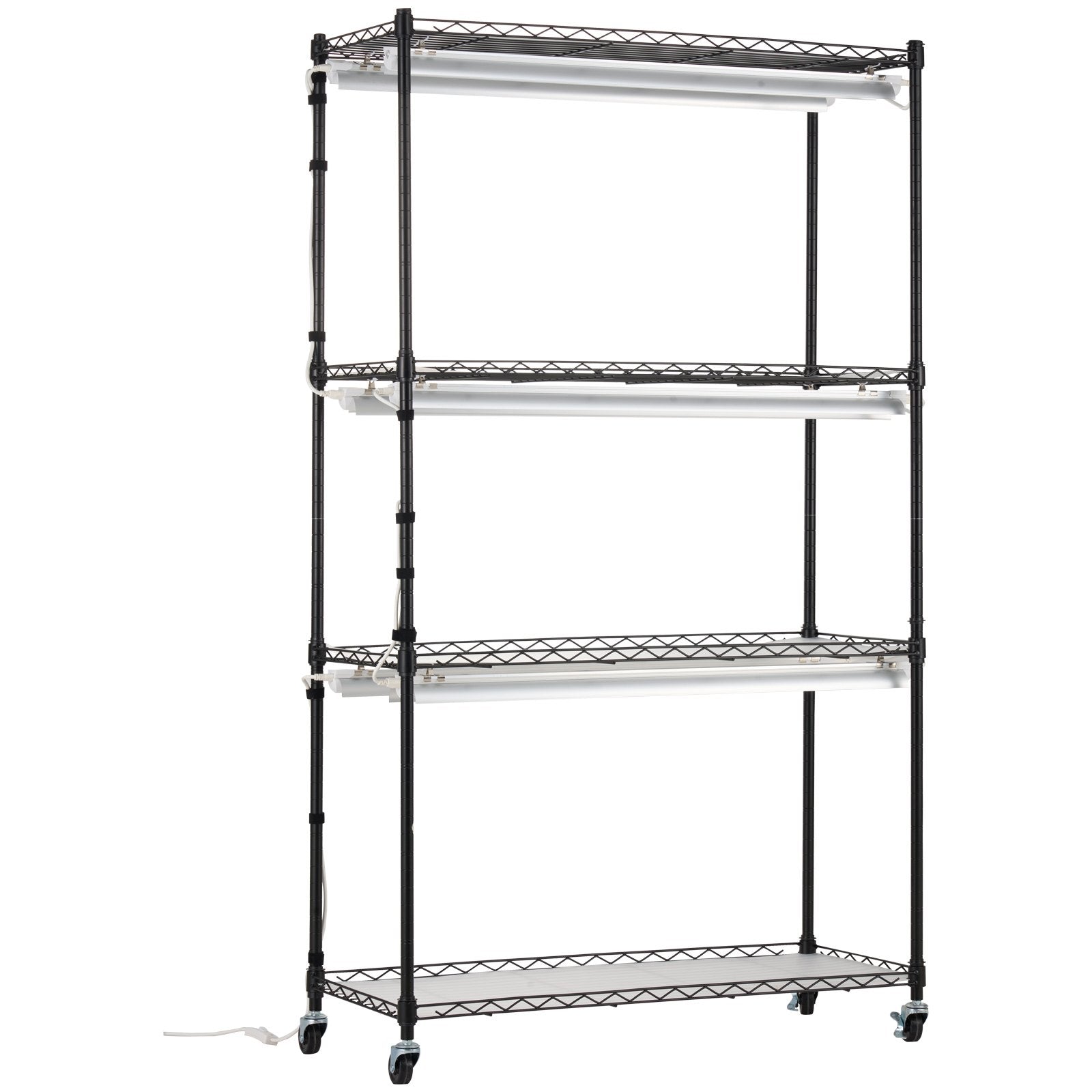 Plant Stand with Grow Lights 4 Tiers 180W 150 cm Tall Plant Grow Shelf