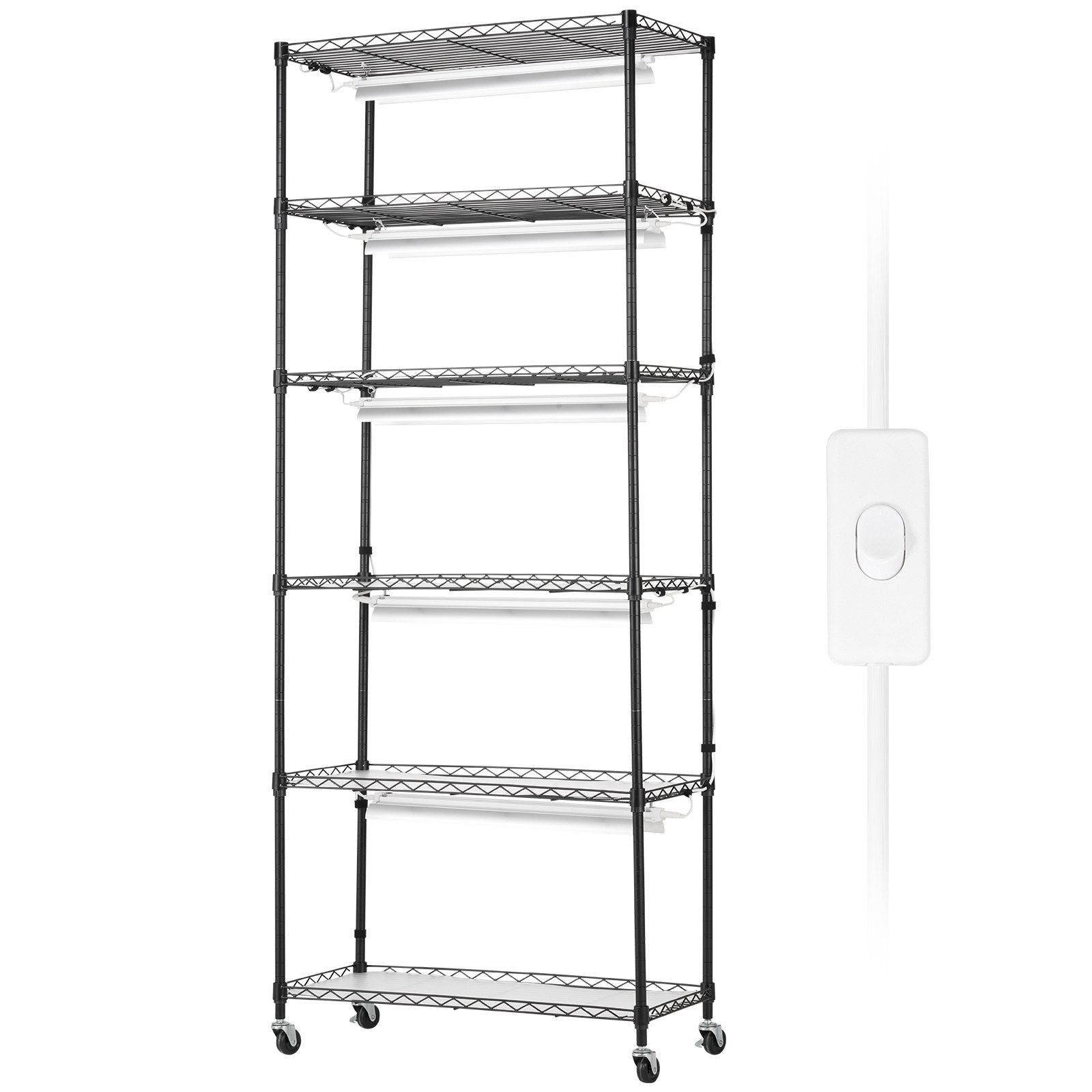 VEVOR DIY Plant Stand with Grow Lights 6 Tiers 192W 70.9