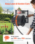 Wall Mounted Garden Hose Reel 125ft 5/8 in Metal Hose Reel with Basket