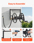 Wall Mounted Garden Hose Reel 125ft 5/8 in Metal Hose Reel with Basket