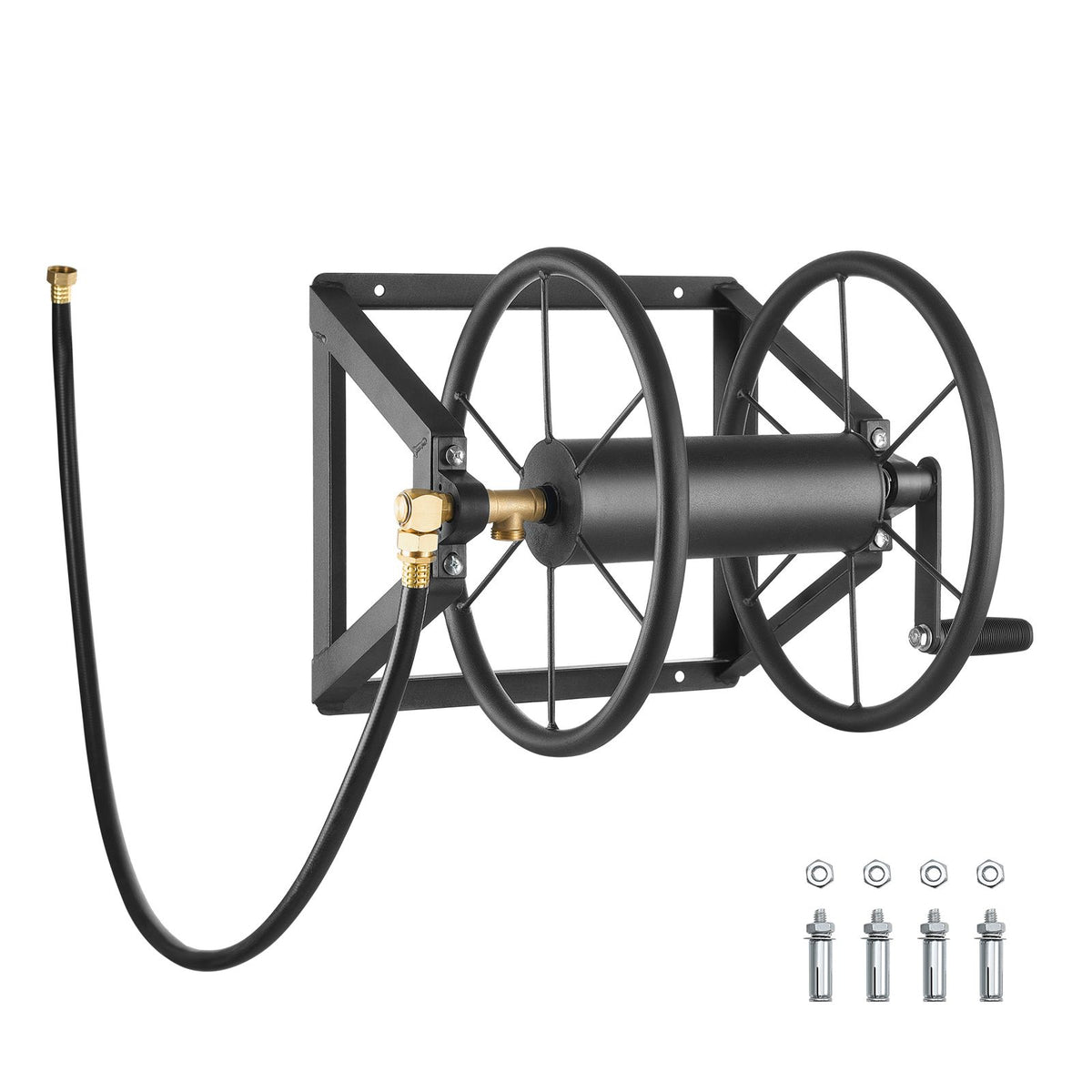 Wall Mounted Garden Hose Reel, Holds 60m 5/8