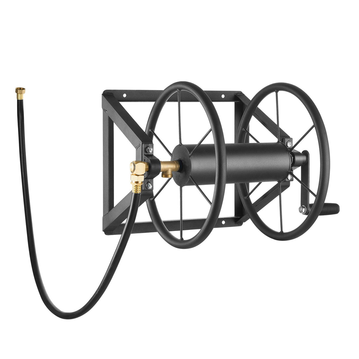 Wall Mounted Garden Hose Reel, Holds 60m 5/8