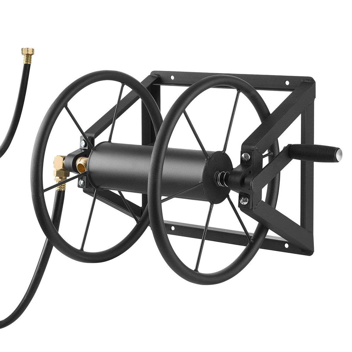 Wall Mounted Garden Hose Reel, Holds 60m 5/8