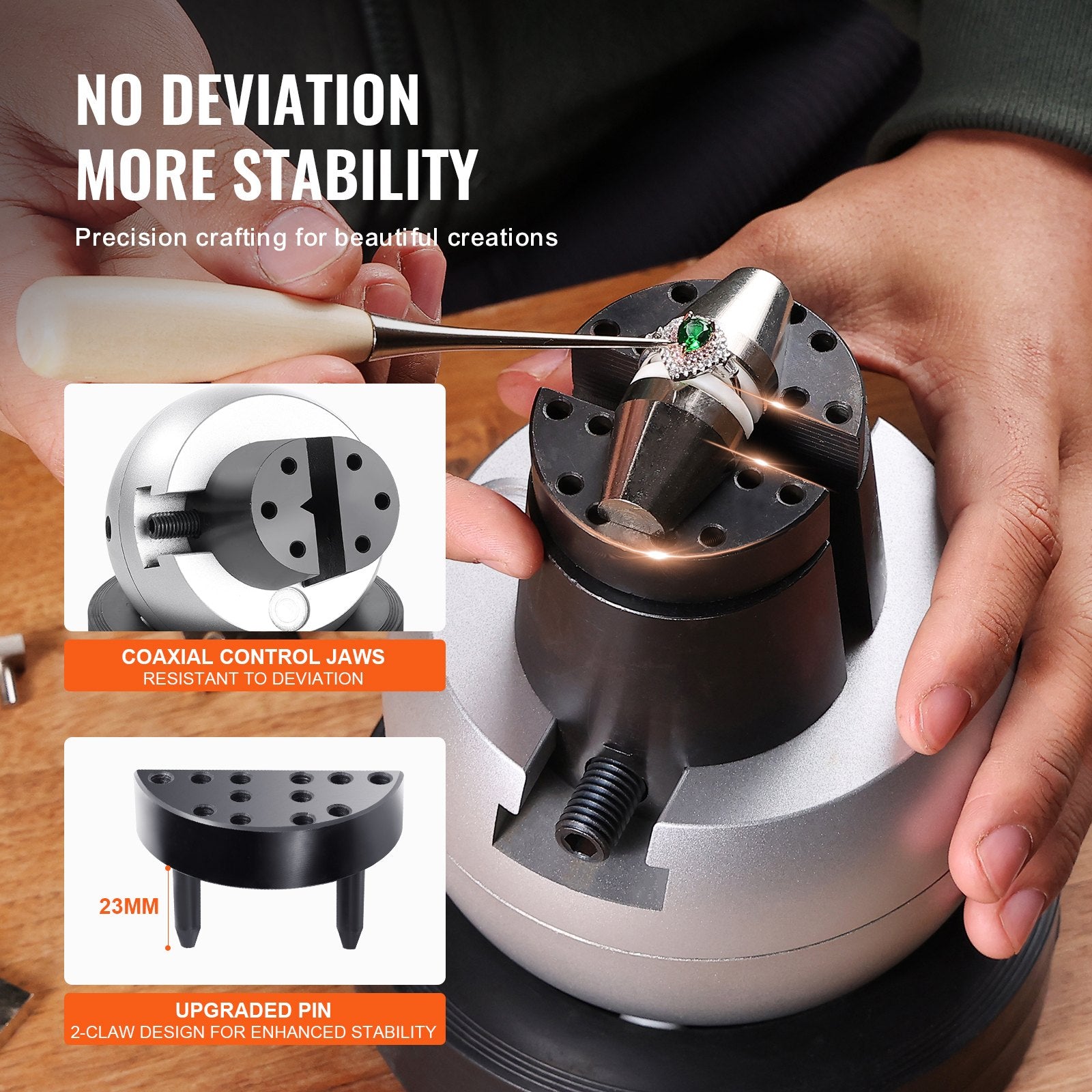 Engraving Block 5 inch Ball Vise Setting Jewelry Ball Vise Engraving with 34PCS Attachment and Rubber Base