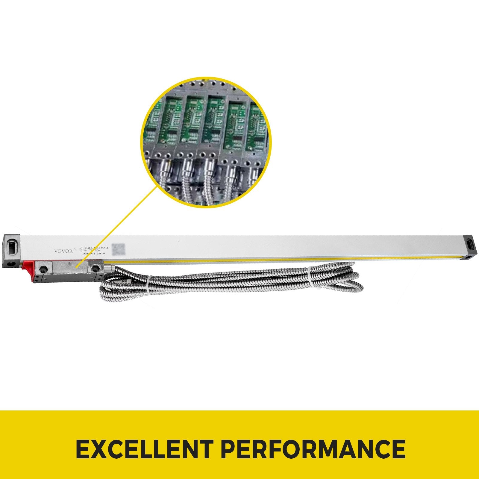 1 Axis Lathe Linear Scale 550mm with Accuracy 0.0002" Optical Length Precision Linear Scale Aluminum Body for Mill Milling Lathe Machine with Accessories (550mm(22"))