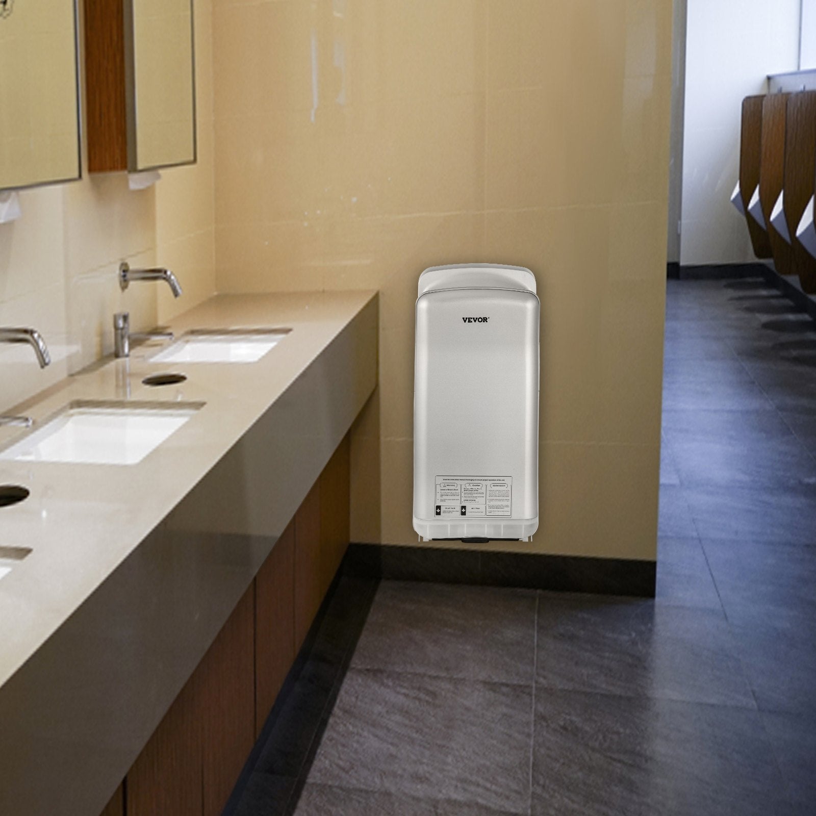 Jet Hand Dryer Blade Hand Dryer Automatic High Speed for Washroom Silver